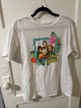 Goodie Two Sleeves White Graphic 'Stay Golden' Golden Girls Tee Tropical 90’s XL